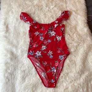 Red floral bodysuit Size small